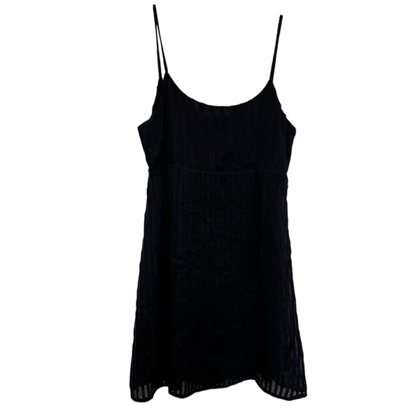 Alice and Olivia Navy Blue Pleated Mini Dress 100% Silk Medium C - Picture 1 of 8